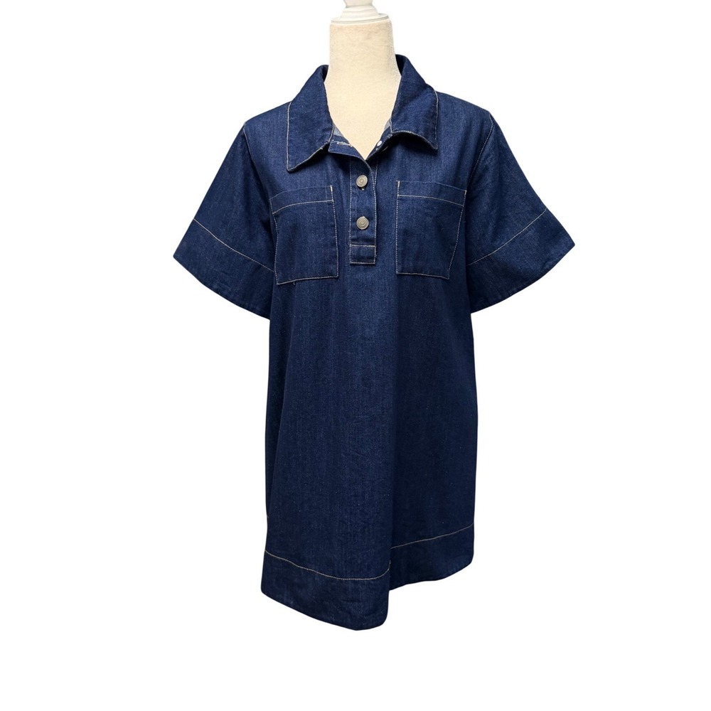 Anthropologie MABLE Womens Denim‎ Jean Mini Dress Size M Pockets Western Boho